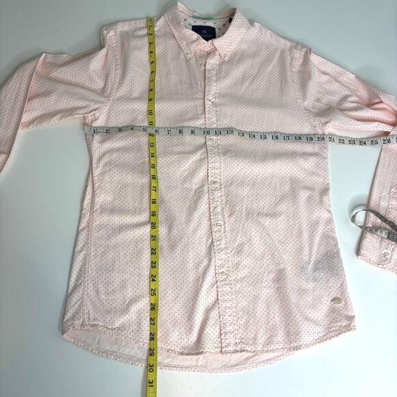 Scotch & Soda Men’s Vacanza Cotton Orange Dot Long Sleeve Button Down Shirt L - Picture 5 of 7